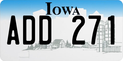 IA license plate ADD271