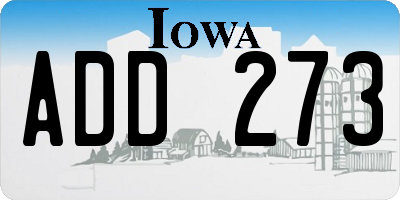 IA license plate ADD273