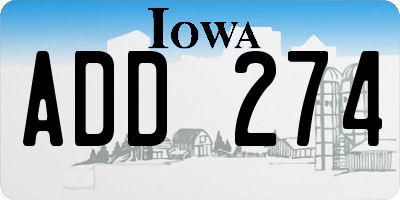 IA license plate ADD274