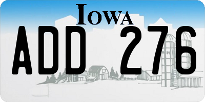 IA license plate ADD276