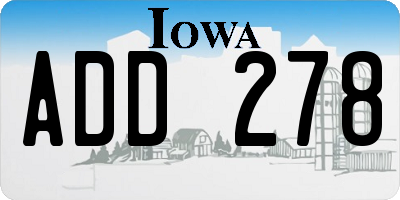IA license plate ADD278