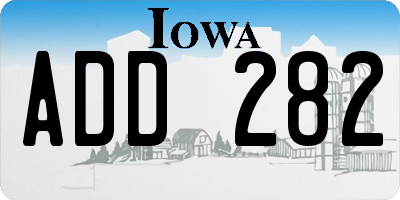 IA license plate ADD282