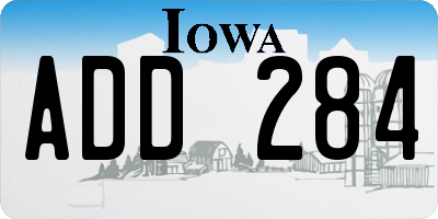 IA license plate ADD284