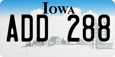 IA license plate ADD288