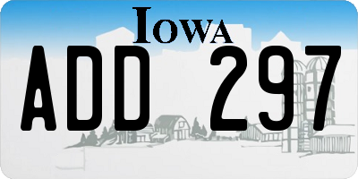 IA license plate ADD297
