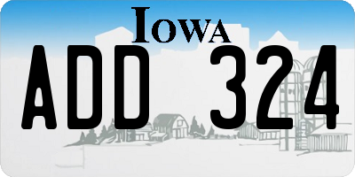 IA license plate ADD324