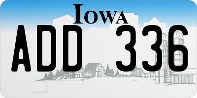IA license plate ADD336