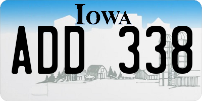IA license plate ADD338
