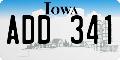 IA license plate ADD341