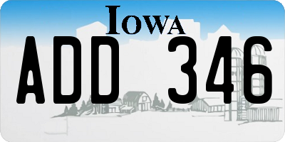 IA license plate ADD346
