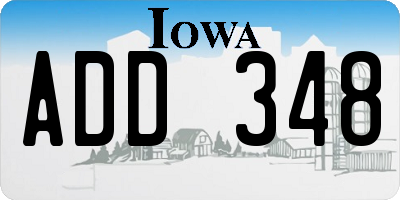 IA license plate ADD348