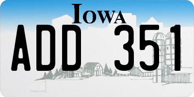 IA license plate ADD351