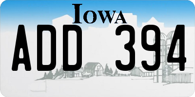 IA license plate ADD394