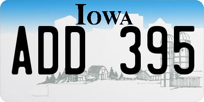 IA license plate ADD395