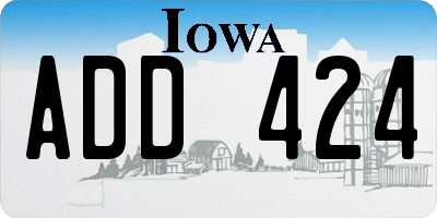 IA license plate ADD424