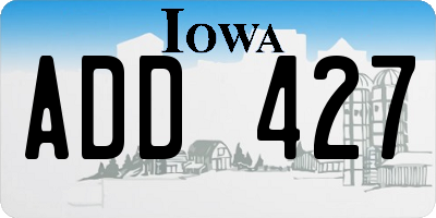 IA license plate ADD427
