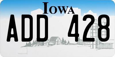 IA license plate ADD428