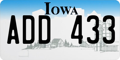IA license plate ADD433