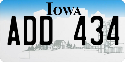 IA license plate ADD434