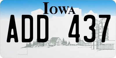 IA license plate ADD437
