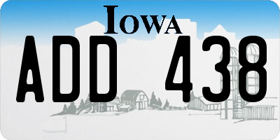 IA license plate ADD438
