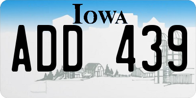 IA license plate ADD439