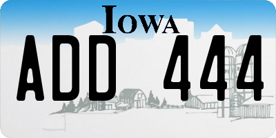 IA license plate ADD444