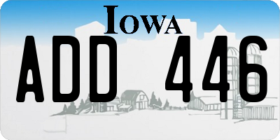 IA license plate ADD446