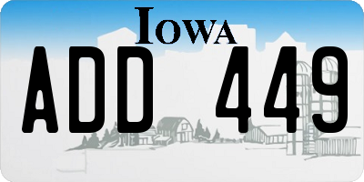 IA license plate ADD449