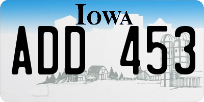 IA license plate ADD453