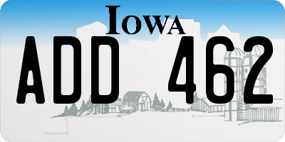 IA license plate ADD462