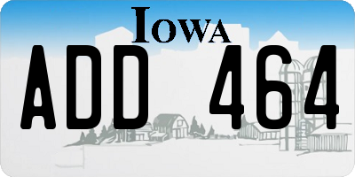 IA license plate ADD464