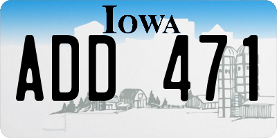 IA license plate ADD471