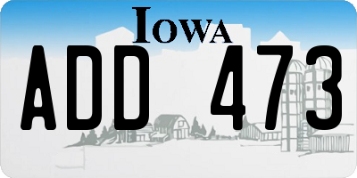IA license plate ADD473