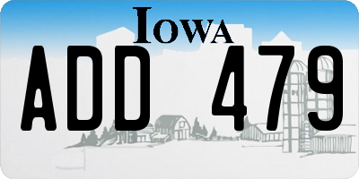 IA license plate ADD479