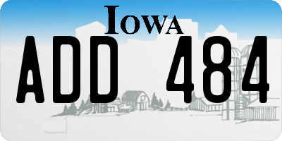 IA license plate ADD484