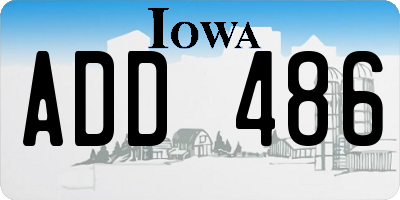 IA license plate ADD486
