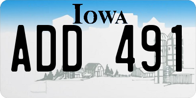 IA license plate ADD491