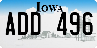 IA license plate ADD496