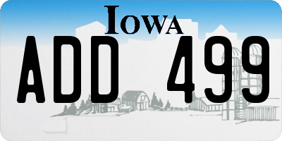 IA license plate ADD499