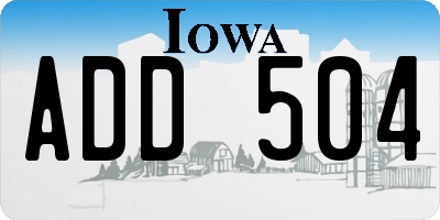 IA license plate ADD504