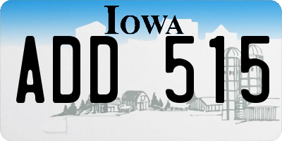 IA license plate ADD515