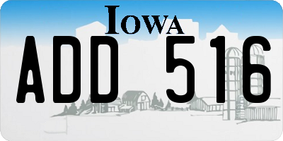 IA license plate ADD516