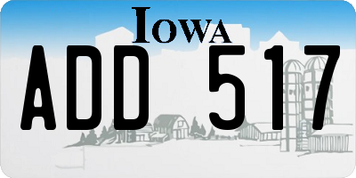 IA license plate ADD517