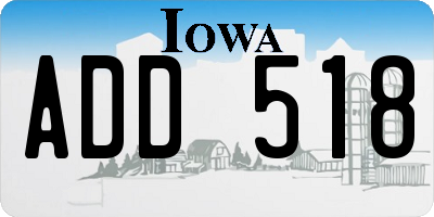 IA license plate ADD518