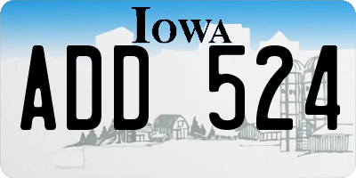 IA license plate ADD524