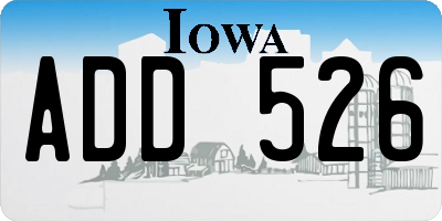 IA license plate ADD526