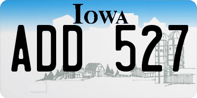 IA license plate ADD527