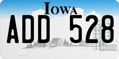 IA license plate ADD528