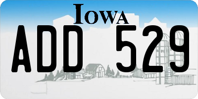 IA license plate ADD529